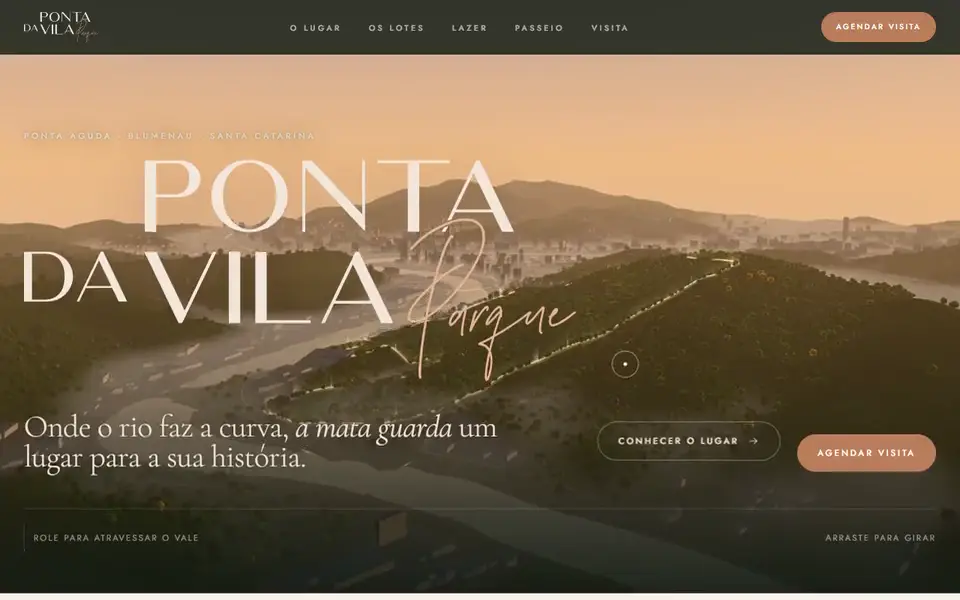 Site do Ponta da Vila: vale em 3D com os lotes do condomínio